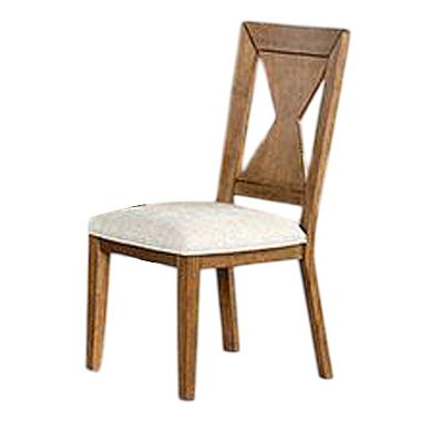 Zivy Dining Side Chair Set of 2, Hourglass Back, Rustic Oak Brown Wood