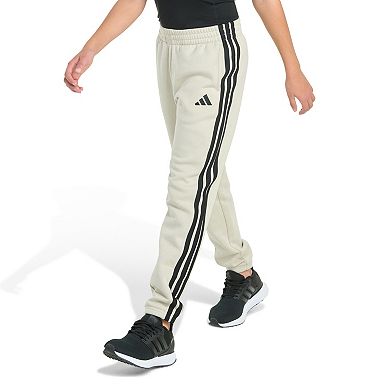 Boys 8-20 adidas Long Sleeve Essential 3-Stripe Fleece Cuffed Joggers