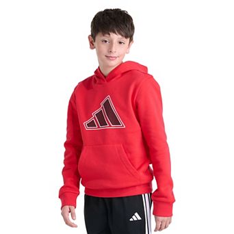 Boys 8-20 adidas Long Sleeve 3-Bar Mesh Logo Hooded Pullover