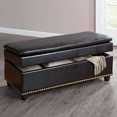 BrylaneHome 400 Lbs. Weight Capacity Extra Wide Studded Ottoman