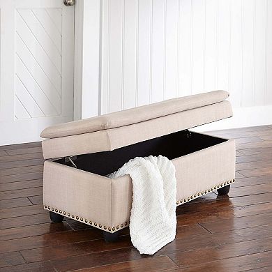 BrylaneHome 400 Lbs. Weight Capacity Extra Wide Studded Ottoman