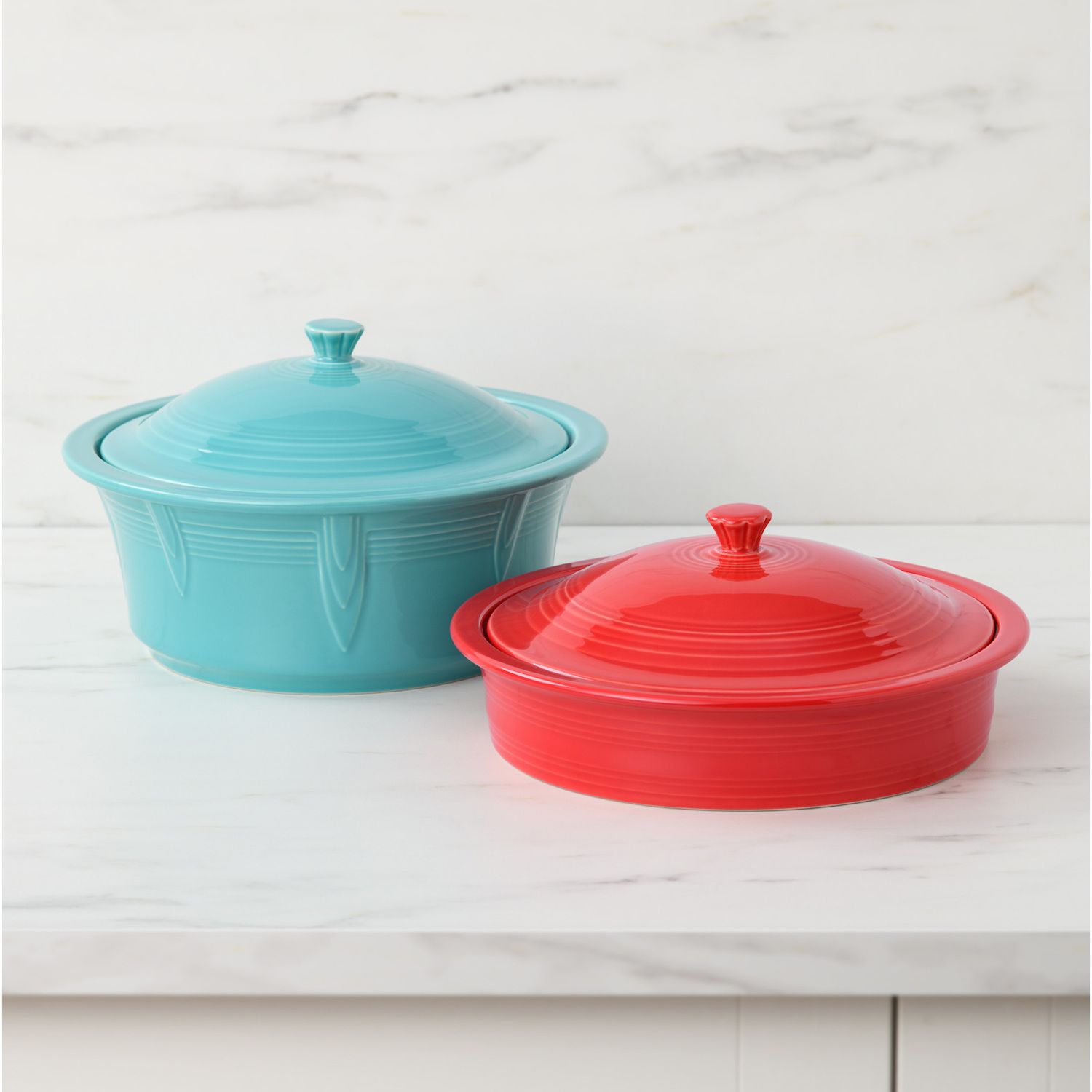 Fiesta Large Round Covered Casserole Dish