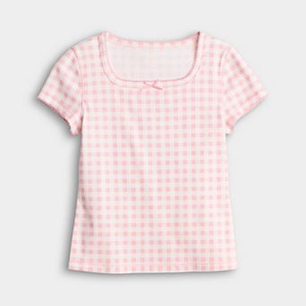 Junior's SO® Short Sleeve Square Neck Tee in Regular & Plus Size