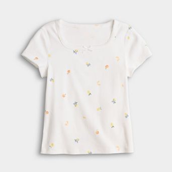 Junior's SO® Short Sleeve Square Neck Tee in Regular & Plus Size