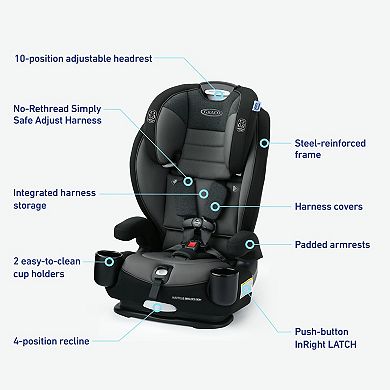 Graco® Nautilus SnugLock Grow 3-in-1 Forward-Facing Harness Booster Car Seat