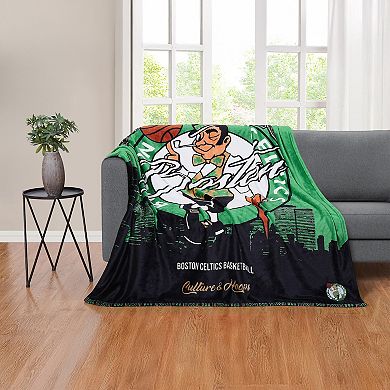 Two Hype Boston Celtics Fleece Throw Blanket