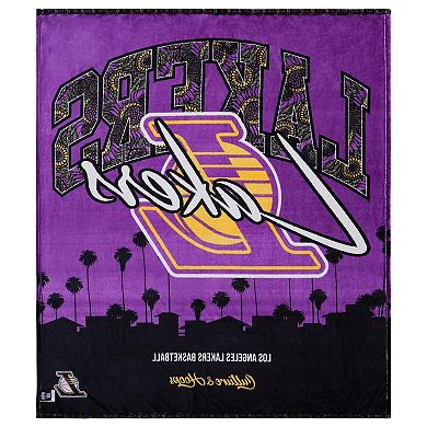 Two Hype Los Angeles Lakers Fleece Throw Blanket