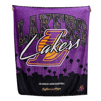 Two Hype Los Angeles Lakers Fleece Throw Blanket