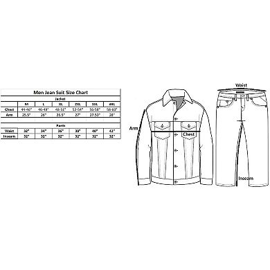 Men’s Premium Denim Vintage wash Jean Suit