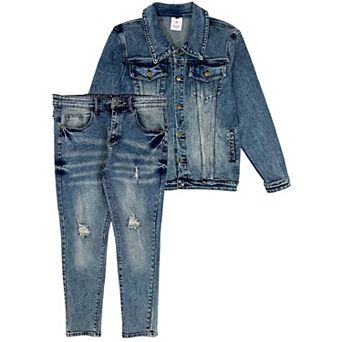 Men’s Premium Denim Vintage wash Jean Suit