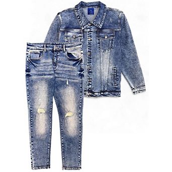 Men’s Premium Denim Vintage wash Jean Suit