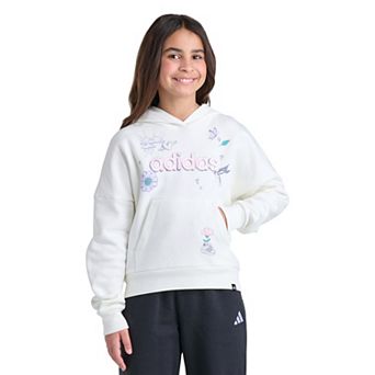 Girls 7-16 adidas Long Sleeve Graphic Fleece Hooded Pullover