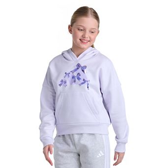 Girls 7-16 adidas Long Sleeve Graphic Fleece Hooded Pullover
