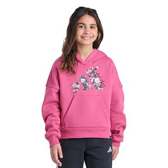 Girls 7-16 adidas Long Sleeve Graphic Fleece Hooded Pullover