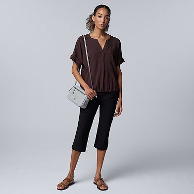 Women's Simply Vera Vera Wang Drawcord Hem Blouse