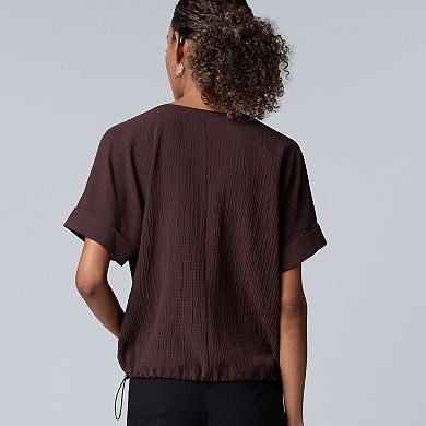 Women's Simply Vera Vera Wang Drawcord Hem Blouse