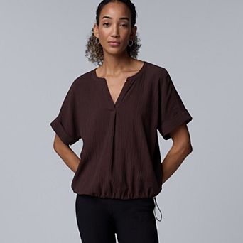 Women's Simply Vera Vera Wang Drawcord Hem Blouse