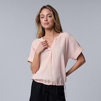Women's Simply Vera Vera Wang Drawcord Hem Blouse