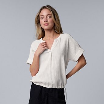 Women's Simply Vera Vera Wang Drawcord Hem Blouse