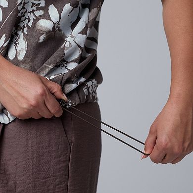 Plus Size Simply Vera Vera Wang Drawcord Hem Blouse