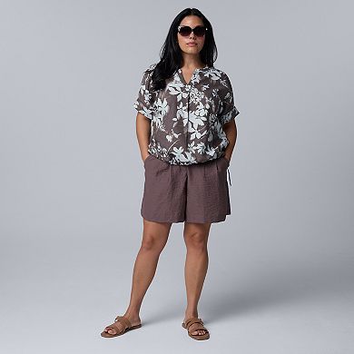 Plus Size Simply Vera Vera Wang Drawcord Hem Blouse