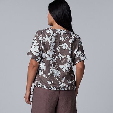 Plus Size Simply Vera Vera Wang Drawcord Hem Blouse