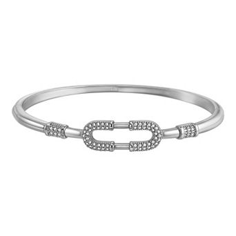 Chrystina Crystal Oval Link Bangle Bracelet