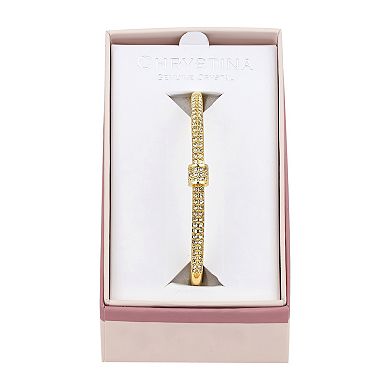 Chrystina Crystal Half Roundel Bangle Bracelet