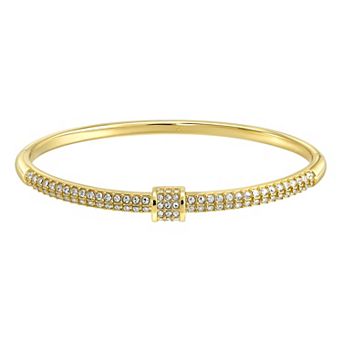 Chrystina Crystal Half Roundel Bangle Bracelet