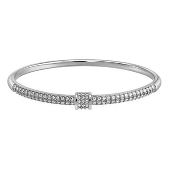 Chrystina Crystal Half Roundel Bangle Bracelet