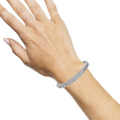 Chrystina Crystal ID Frozen Link Bangle Bracelet
