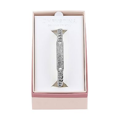 Chrystina Crystal ID Frozen Link Bangle Bracelet
