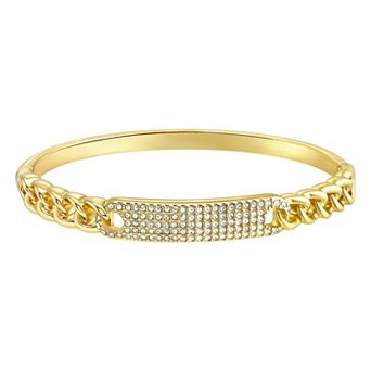 Chrystina Crystal ID Frozen Link Bangle Bracelet