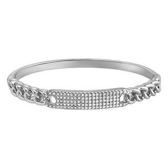 Chrystina Crystal ID Frozen Link Bangle Bracelet