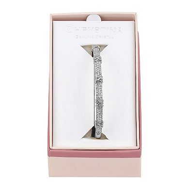 Chrystina Crystal Criss-Cross Bangle Bracelet