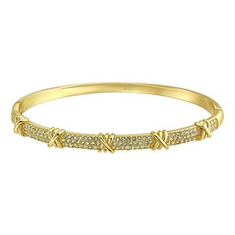 Chrystina Crystal Criss-Cross Bangle Bracelet