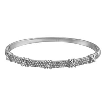 Chrystina Crystal Criss-Cross Bangle Bracelet