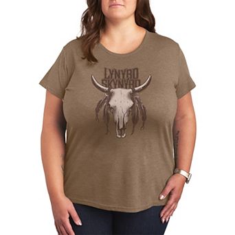 Plus Size Lynyrd Skynyrd Longhorn Skull Distressed Graphic Tee