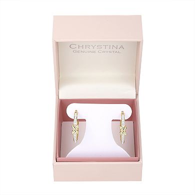 Chrystina Knot Center Crystal Clicktop Hoop Earrings