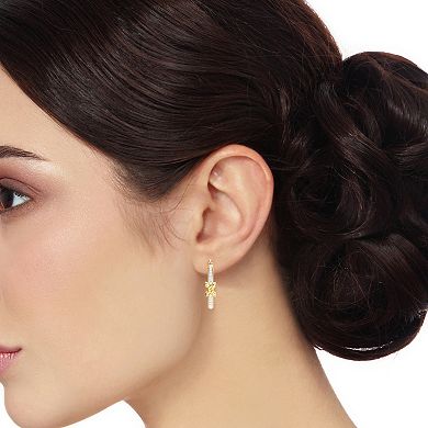 Chrystina Knot Center Crystal Clicktop Hoop Earrings