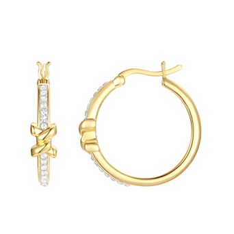 Chrystina Knot Center Crystal Clicktop Hoop Earrings