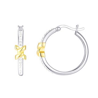 Chrystina Knot Center Crystal Clicktop Hoop Earrings