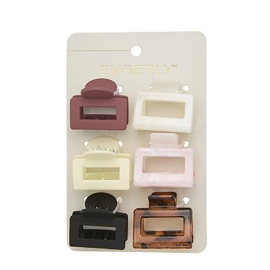 Emberly 6-Pack Multi Square Claw Hair Clips