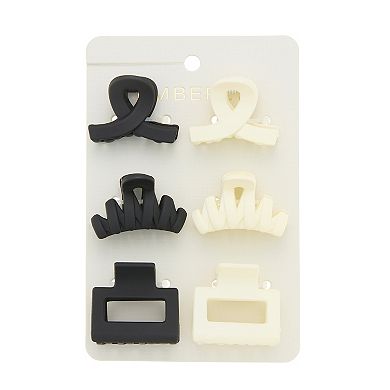 Emberly 6-Pk. Matte Mixed Shape Hair Claw Set