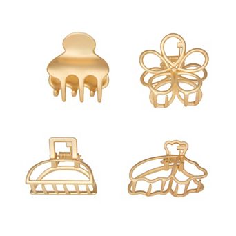 Emberly 4 pk Matte Metal Claw Clip Set