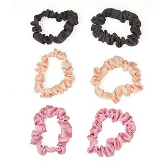 Emberly 6 pk Skinny Satin Scrunchie Set