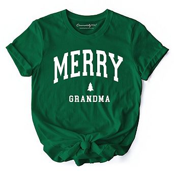 Merry Grandma Retro Christmas T-Shirt, Matching Family Holiday Tee