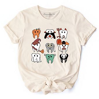 Spooky Halloween Dentist T-Shirt, Teeth Monster Tee for Dental Crew