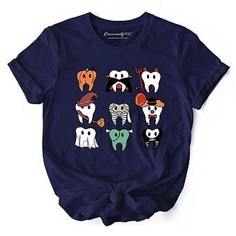 Spooky Halloween Dentist T-Shirt, Teeth Monster Tee for Dental Crew