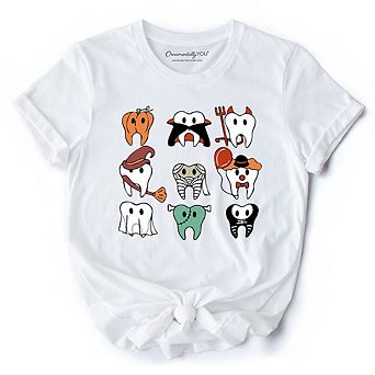 Spooky Halloween Dentist T-Shirt, Teeth Monster Tee for Dental Crew